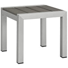 Modway - Shore Terrasse extérieure Aluminium Table d’appoint - Gris argenté-Table d’appoint extérieure moderne