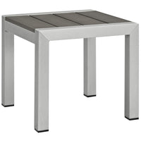 Modway - Shore Terrasse extérieure Aluminium Table d’appoint - Gris argenté-Table d’appoint extérieure moderne