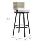 Zuo - Midnight Wave Tabouret de bar - Blanc-6