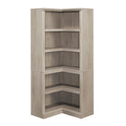 Sauder - Bibliothèque d'angle à 5 étagères - Châtaignier crayeux-Rangement multi-pièces: cette bibliothèque d'angle fonctionnelle peut répondre à vos besoins de rangement dans différentes pièces: salon, bureau, cuisine, atelier ou salle de bain