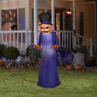GEMMY - Faucheuse citrouille gonflable d'Halloween avec chapeau haut-de-forme - 152 cm-Se gonfle automatiquement en quelques secondes