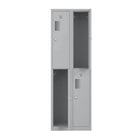 Ceha - Casier NH Series batterie de 2, 2 niveaux avec aérations avant à trous, gris clair-Idéal pour les gymnases, les écoles, les environnements industriels et les vestiaires du personnel