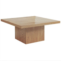HOMCOM - Table basse carrée avec plateau épais - bois naturel-Le design carré minimaliste et la texture naturelle du grain de bois rehaussent l’esthétique moderne de la maison