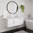 Modway - Vitality Double évier 48" Vanette de salle de bain - Blanc blanc-Construction en MDF et panneau de particules