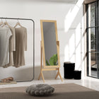 HOMCOM - Miroir pleine longueur - 18,5 po l x 58,25 po H - marron-Couleur : Chêne 