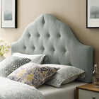 Modway - Sovereign Tissu rembourré Tête de lit Queen, Gris-Boutons profondément encastrés