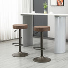 HOMCOM - Tabourets de bar modernes pivotants et réglables - brun - paquet de 2-Hauteur d’assise réglable 

