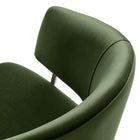Modway - Nella Rembourré Performance Velvet Chaise à manger Ensemble de 2 - Argent vert mousse-10