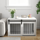 PawHut - Meuble caisse pour chien 39 po pour grands chiens - blanc-Couleur : Blanc 