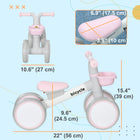 Qaba - Vélo d'équilibre pour bébé avec siège réglable - rose-Comprend un panier amovible pour les jouets et les essentiels 