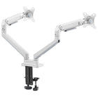 ShoppingAll - Bras De Moniteur Haut De Gamme À Fixation De Bureau Pour Deux Écrans, Blanc-compatibilité 17 à 34 po, jusqu’à 11 kg (24,2 lb)