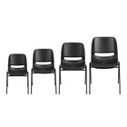 Chaise coquille noire pour enfants ergonomique et empilable de la série HERCULES avec hauteur de siège de 12 po.-Siège - coquille ergonomique en plastique noir