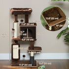 PawHut - Arbre à chat 41 po avec poteaux à griffer, lit, condo - brun-La construction en panneaux de particules et sisal assure la durabilité 