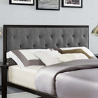Modway - Mia Tissu Lit Queen, Brun Gris-Cadre en acier revêtu de poudre