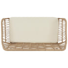 Manhattan Comfort - Ensemble de conversation moderne Antibes pour patio, 4 personnes, avec table basse - beige et crème - ensemble de 4-Structure en acier enveloppée de rotin en PVC parfaite pour l'extérieur
