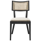 Modway - Caledonia Tissu tapis Chaise à manger Ensemble de 2 - Noir beige-9