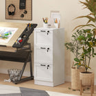 HOMCOM - Caisson de bureau vertical à 3 tiroirs - effet bois blanc-Sert de support pour imprimante, optimisant l'espace de bureau 
