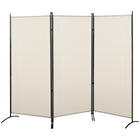 HOMCOM - Séparateur de pièce autoportant à 3 panneaux à double charnière pour bureau à domicile - beige-Conception à trois panneaux, idéale pour créer un espace personnel ou diviser de grandes pièces 
