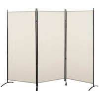 HOMCOM - Séparateur de pièce autoportant à 3 panneaux à double charnière pour bureau à domicile - beige-Conception à trois panneaux, idéale pour créer un espace personnel ou diviser de grandes pièces 
