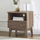 Modway - Render Table de chevet, Noyer-Stratifié lisse à grain de bois