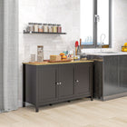 HOMCOM - Buffet bahut de rangement 47,2 po L - noir-Six charnières en acier permettent une ouverture et une fermeture faciles 