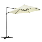Outsunny - Parasol de patio déporté 8,5 pi avec rotation à 360°, beige-Le parasol déporté offre de l'ombre et vous protège du soleil  