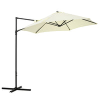 Outsunny - Parasol de patio déporté 8,5 pi avec rotation à 360°, beige-Le parasol déporté offre de l'ombre et vous protège du soleil  