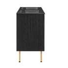 Modway - Chaucer 48" Meuble de salle de bain à double lavabo - Noir noir-Stratifié à grain de bois