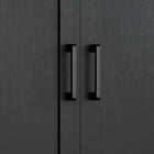 HOMCOM - Buffet moderne 23,6 po L avec rangement - noir-Surface en panneau de particules lisse pour un entretien facile 