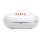 JBL - Endurance Peak 4 Écouteurs de sport sans fil avec réduction de bruit - Blanc / Orange-Ajustement sûr grâce au design TwistLock