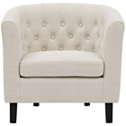 Modway - Prospect Tissu rembourré Fauteuil - Beige-Touffage profond en bouton