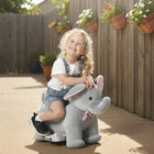 Qaba - Éléphant porteur 6v pour enfants, cheval électrique porteur avec musique - gris-Une batterie de 6V offre jusqu’à 40 minutes de jeu continu 