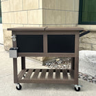 Permasteel - Glacière de patio 80 pintes de style chariot-bar - Grain de bois-Deux poignées pour un déplacement facile