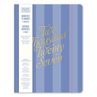Orange Circle Studio - 2027  Agenda mensuel Just Right - Cabana Stripes -  9.75" x 7.50" - Couleur assortie - Bilingue-Doté d’une bande élastique pour la fermeture et d’une pochette de rangement intérieure