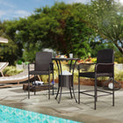 Outsunny - Ensemble bar de patio 3 pièces avec seau à glace, brun foncé-Fabriqué en osier PE résistant aux intempéries et aux UV, idéal pour une utilisation en extérieur  