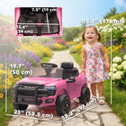 Qaba - Voiture électrique pour enfants sous licence Dodge RAM 3500 12V - rose-Avec démarrage en douceur et suspension pour une aventure sans à-coups