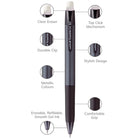 uni-ball - Stylos gel rétractables effaçables - 0,7 mm - noir - paquet de 12-0.7mm Pointe Moyenne