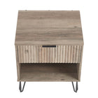 Manhattan Comfort - Dumbo table de chevet moderne 1 tiroir et commode 3 tiroirs - gris rustique - ensemble de 2-10