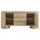 Modway - Duval 71" arrondi Armoire de rangement de buffet - Givre de noyer hickory-Assemblée requise