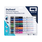 Quartet - Marqueurs effaçables à sec DryGuard, pointe fine, couleurs assorties, 16 unités -Testé avec des marqueurs DryGuard laissés 24 heures sans capuchon et bénéficiant d’une période de récupération équivalente, avec capuchon. La récupération peut varier en fonction de la durée sans capuchon ainsi qu’à d’autres facteurs environnementaux