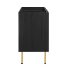 Modway - Chaucer 36" Armoire de toilette de salle de bain (lavabo non inclus) - Noir-Portes en rotin tissé