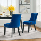 Modway - Marquis Performance Velvet Chaises de salle à manger Ensemble de 2 - Marine-Rembourrage en mousse dense pour le confort
