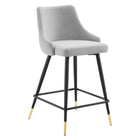 Modway - Adorn Performance Velvet Tabouret de comptoir - Gris clair-Tabouret de comptoir vintage moderne