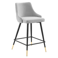 Modway - Adorn Performance Velvet Tabouret de comptoir - Gris clair-Tabouret de comptoir vintage moderne