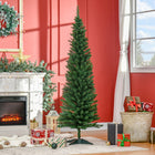 HOMCOM - Arbre de Noël Artificiel 6 Pieds Arbre Effilé Décoration Fête - Vert-Idéal pour l'affichage dans les coins, les petites pièces et les zones avec un espace au sol limité 