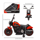 Aosom - moto électrique pour enfants 6v avec démarrage par bouton unique - rouge-Roulettes amovibles pour l'entraînement 