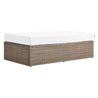 Modway - Convene Terrasse extérieure Ottoman rectangulaire in Cappuccino White-Ottoman extérieur patio