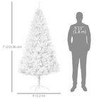 HOMCOM - Décoration de vacances sapin de Noël de 7 pieds avec support - Blanc-Rapide à mettre en place, il suffit de pousser les pièces ensemble et de déplier les branches 