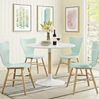 Modway - Whirl Manche Table à manger, Blanc-Haut en MDF recouvert mat