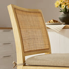 Modway - Ovard Bois et rotin Tabouret de comptoir - Naturel-Coussin rembourré amovible